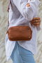 Zoozie Bags Bolso Bandolera de Piel PU Tostado - Elegante y Sofisticado, 21x6x13 cm